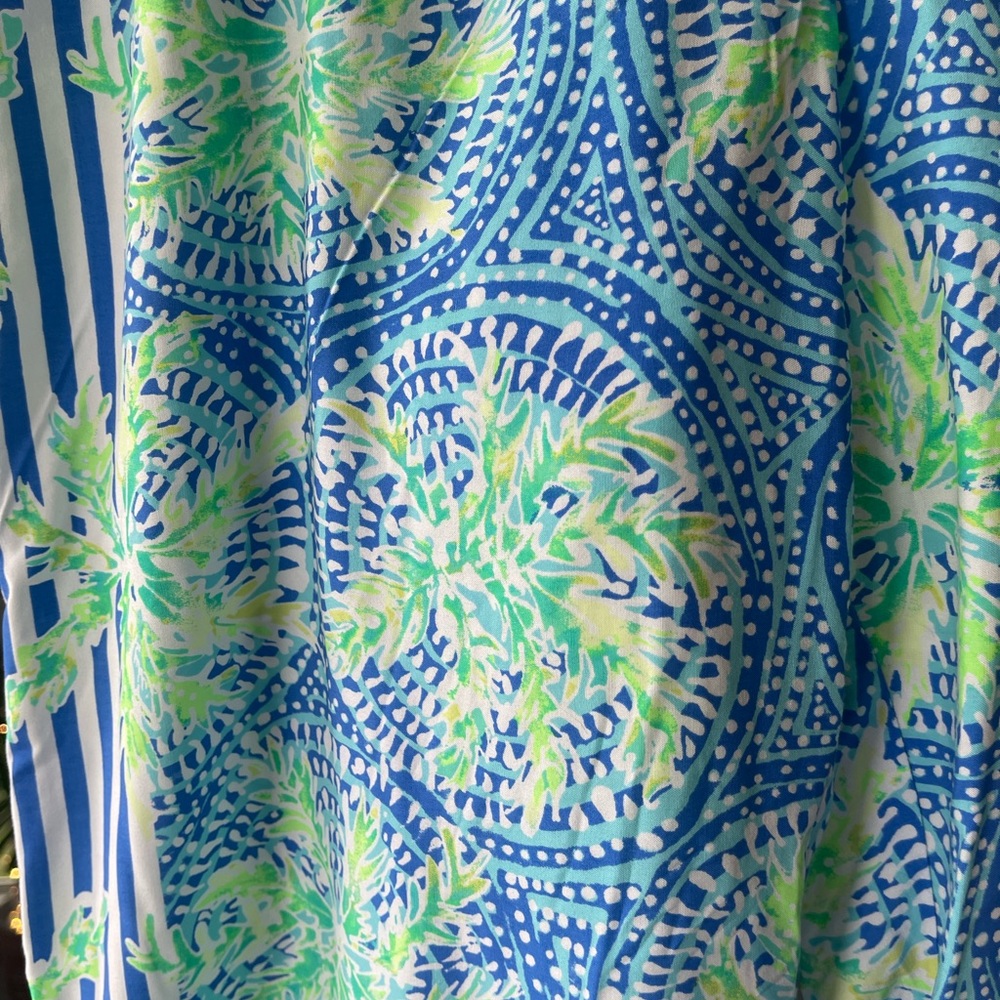 Lilly Pulitzer Palazzo Women's Pants Green and Blue Size M - Picture 4 of 7